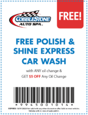 Coupons - Cobblestone Auto Spa - Car Wash - Car Wash | Oil Changes | Detailing | Auto Glass